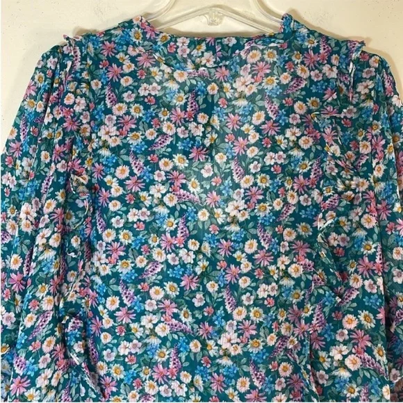 CITY CHIC Lidia Ruffle Disty Swirl Print Top. 20. NWT. - Picture 13 of 15